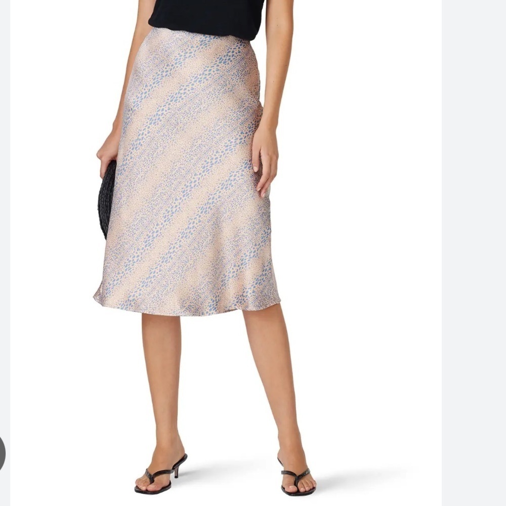 RTR NOW Dot Midi Slip Skirt Sz XL cream blue